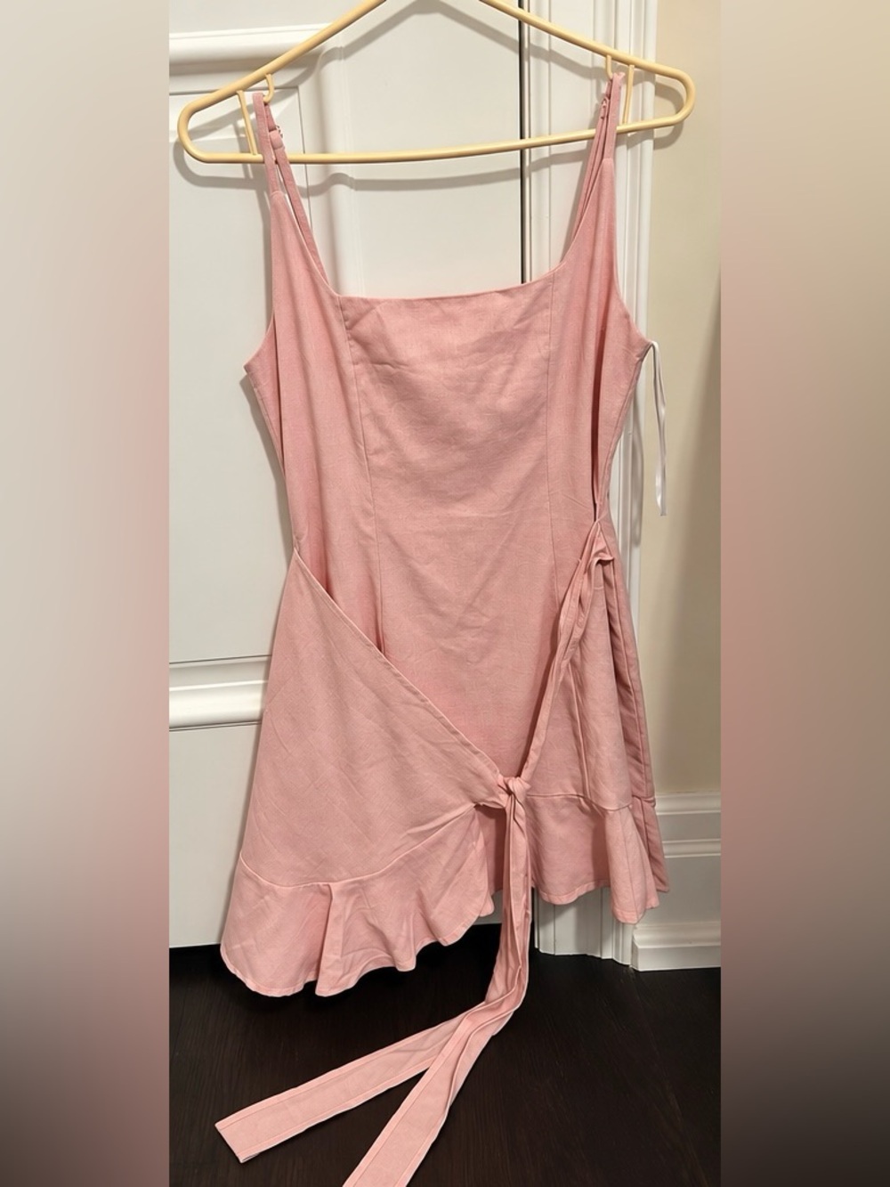 Pink Sleeveless Wrap Dress
